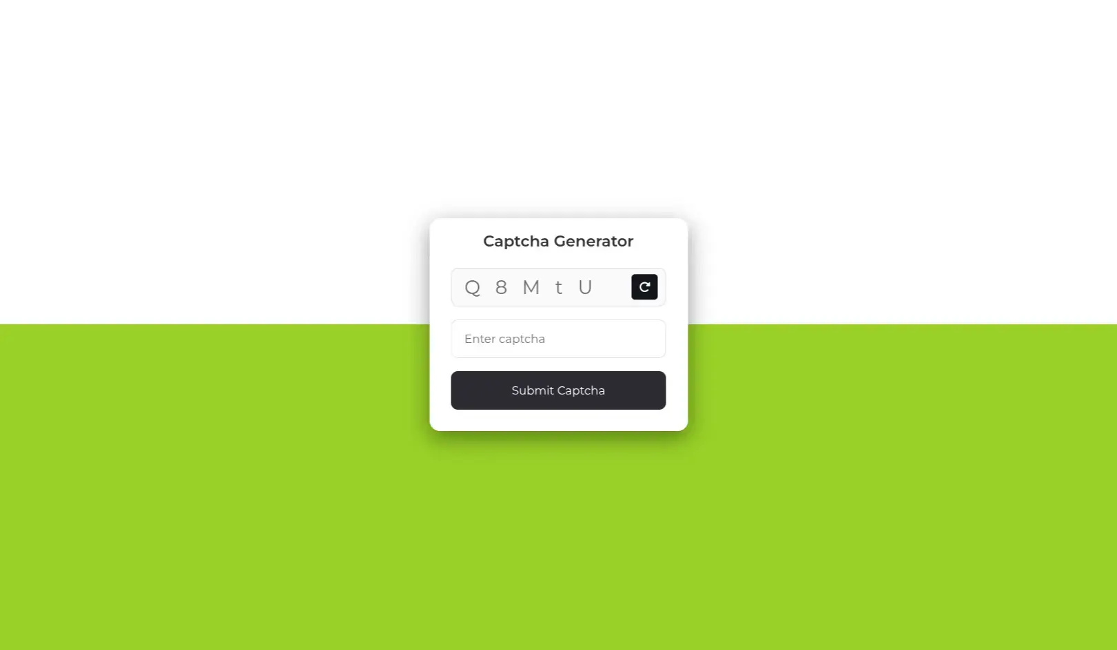Custom Captcha Generator Using JavaScript – Simple Secure Form Validation - Project Thumbnail