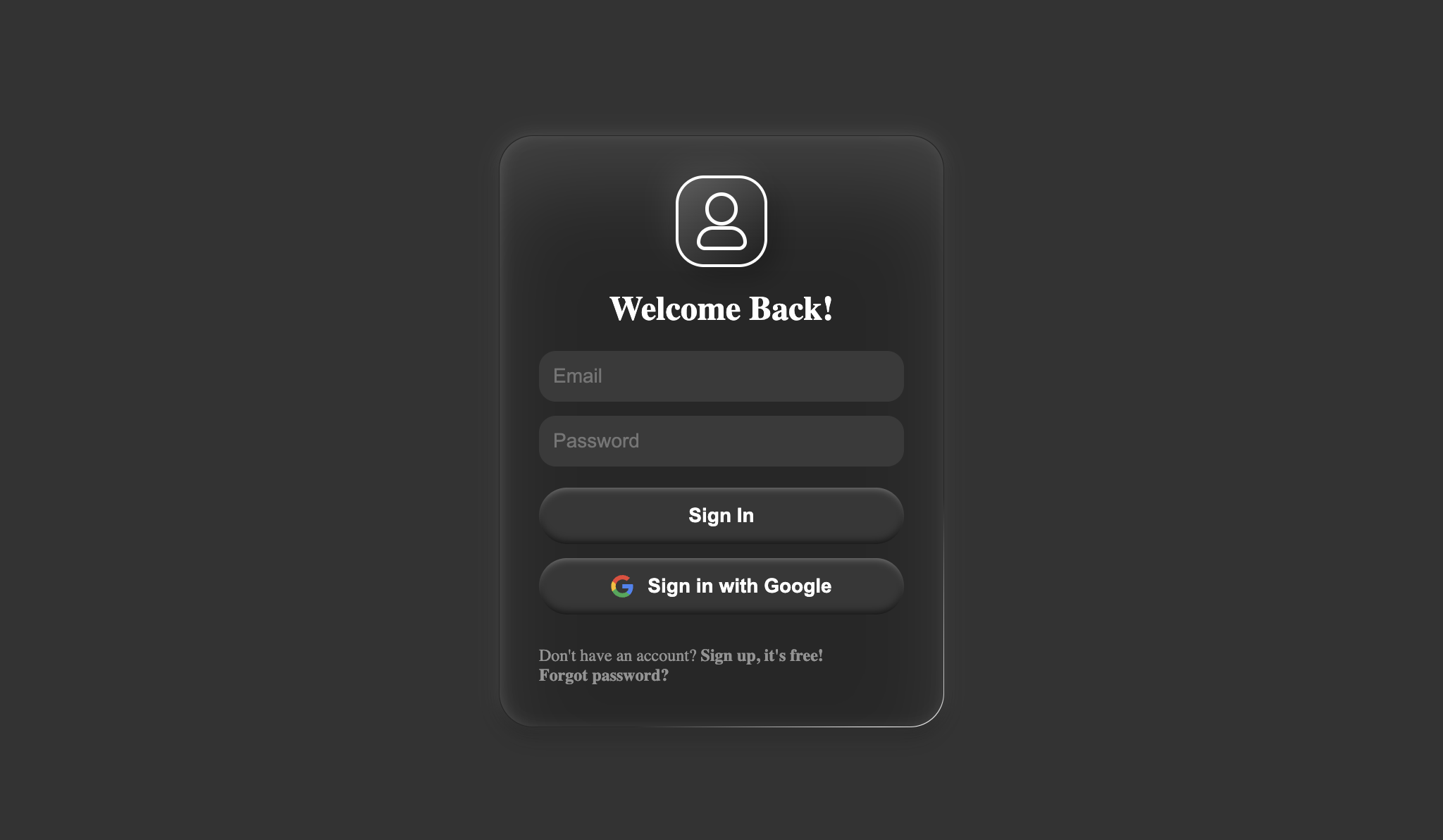 Dark Polymorphism Login Page - HTML CSS Dark Mode Neumorphic UI - Project Thumbnail