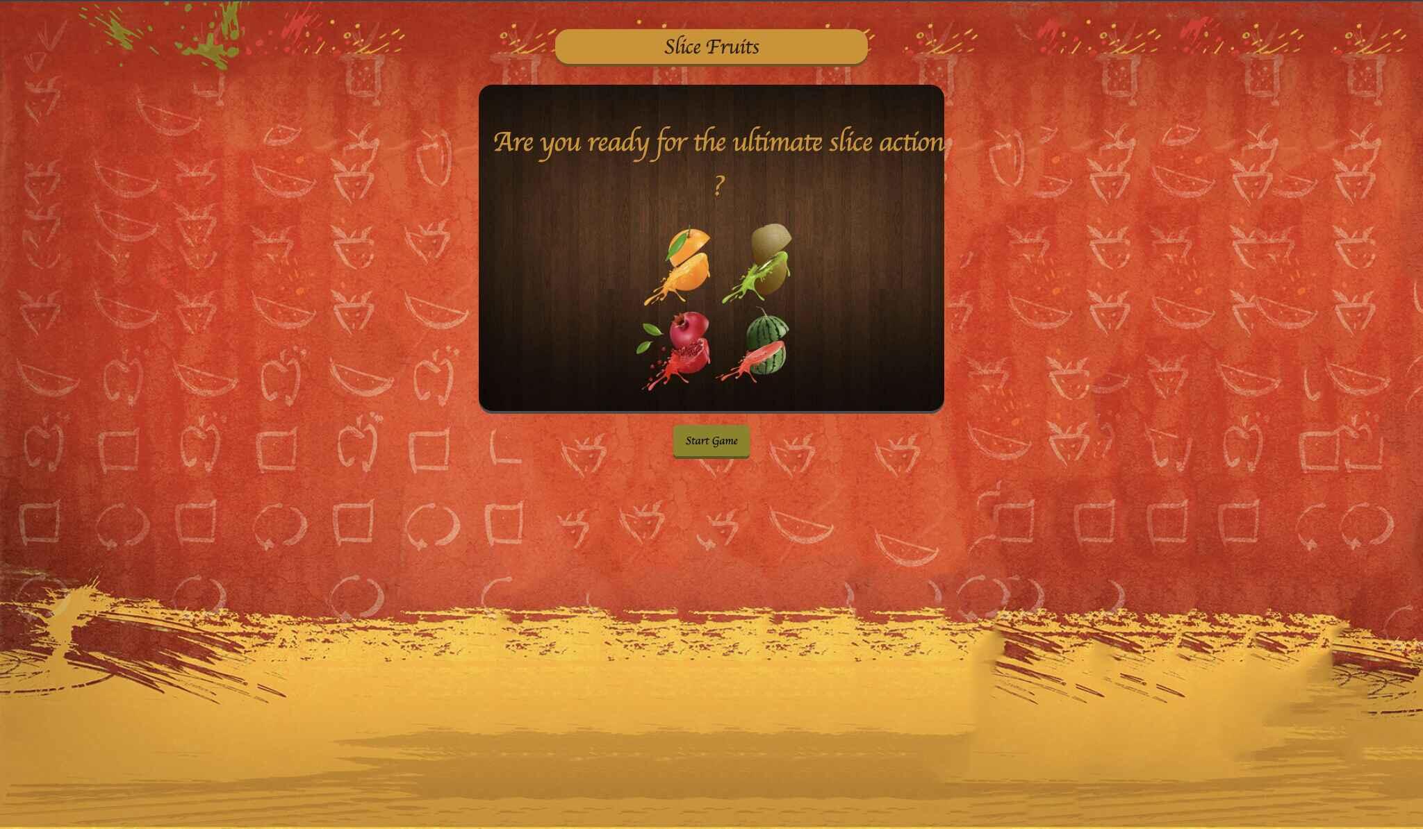 Fruit Slicer Game - HTML CSS JavaScript - Project Thumbnail