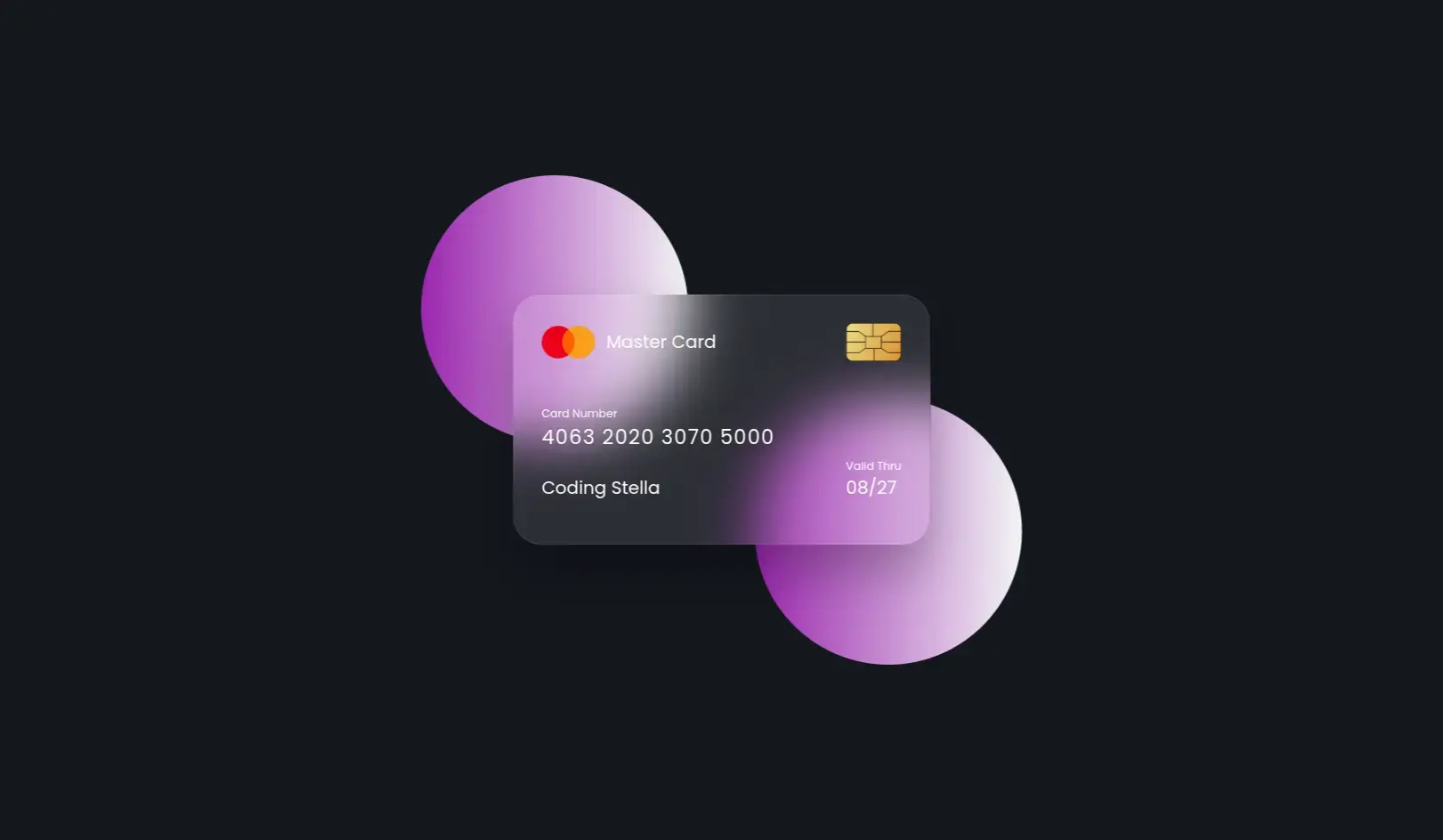 Glassmorphism Credit Card in HTML & CSS – Stylish Card UI Design - Project Thumbnail