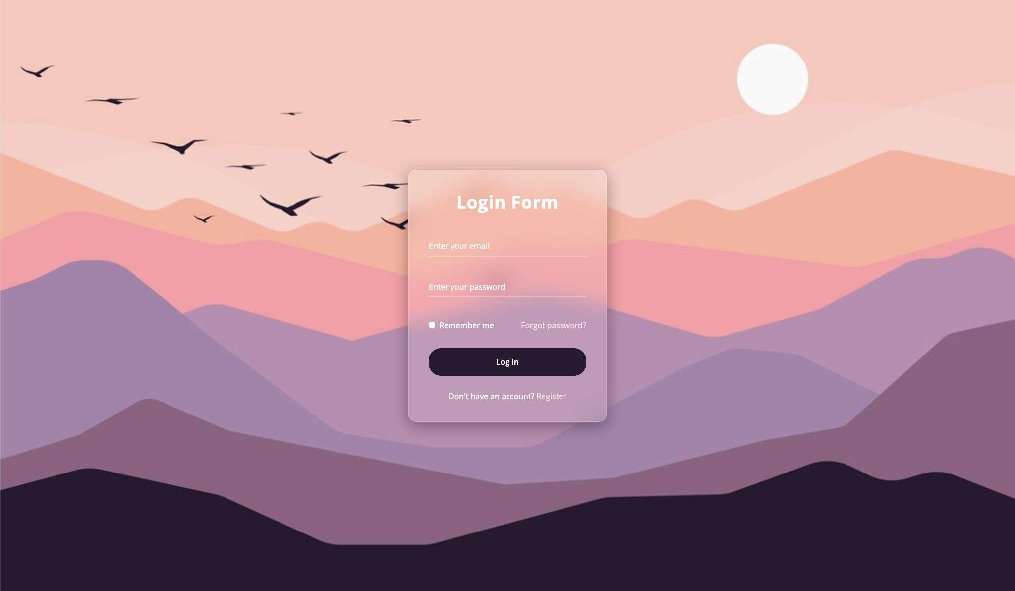 Glassmorphism Login Page - Modern HTML CSS Login Form - Project Thumbnail