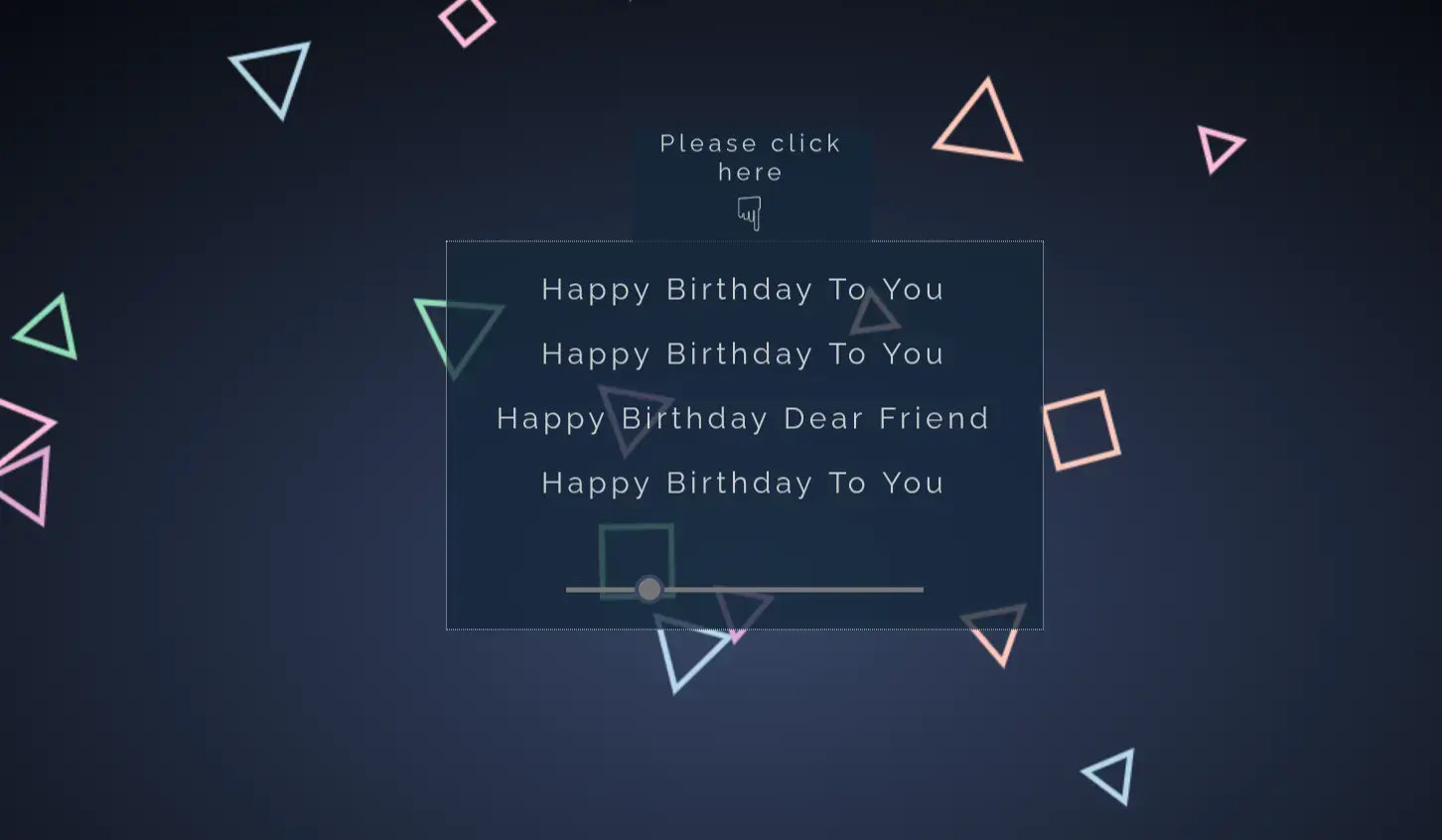 Musical Birthday Wish | HTML CSS JavaScript Animation Musical Birthday Wish | HTML CSS JavaScript Animation - Project Thumbnail
