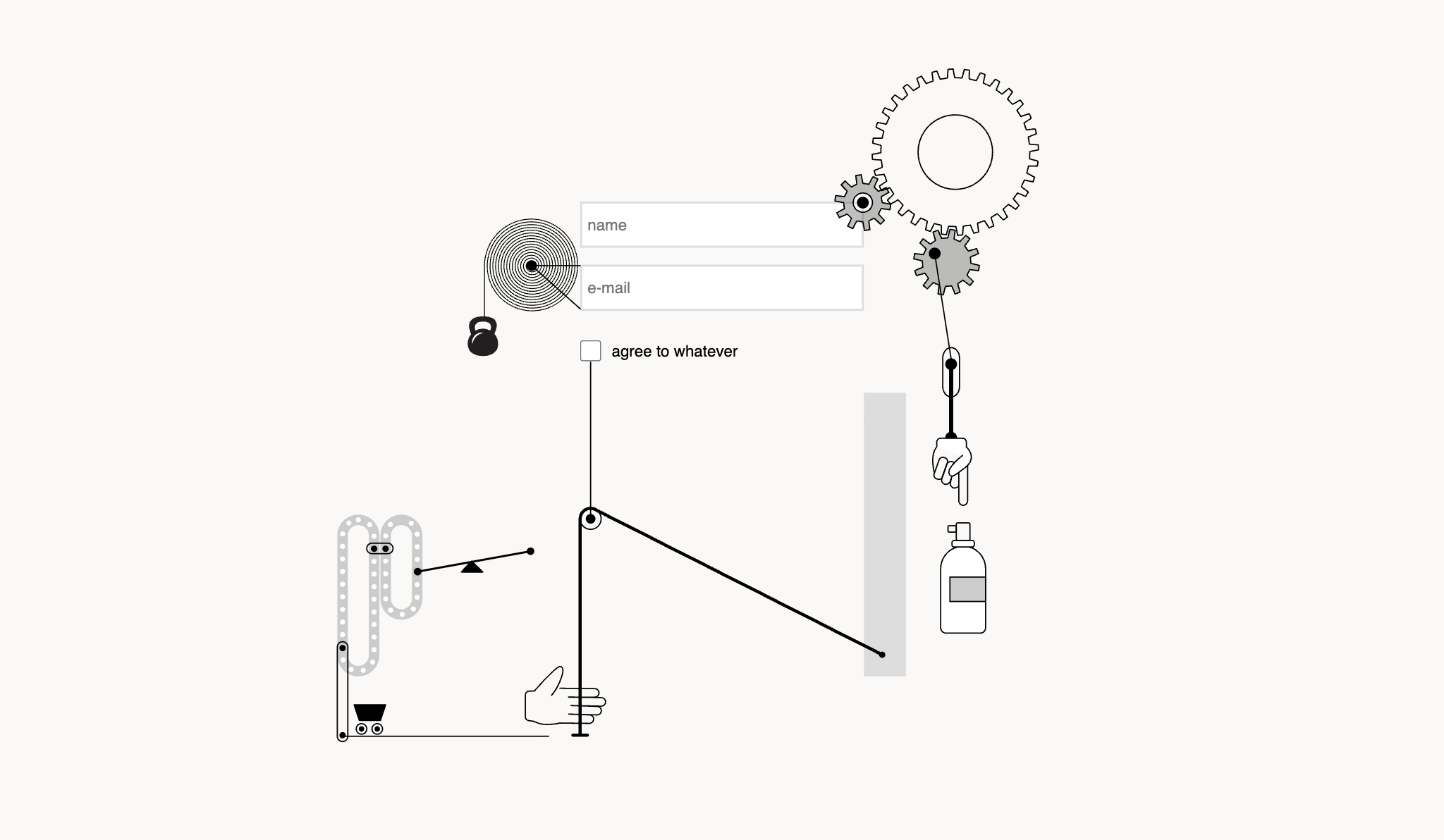 Rube Goldberg Form in HTML, CSS, and JavaScript - Projects Image