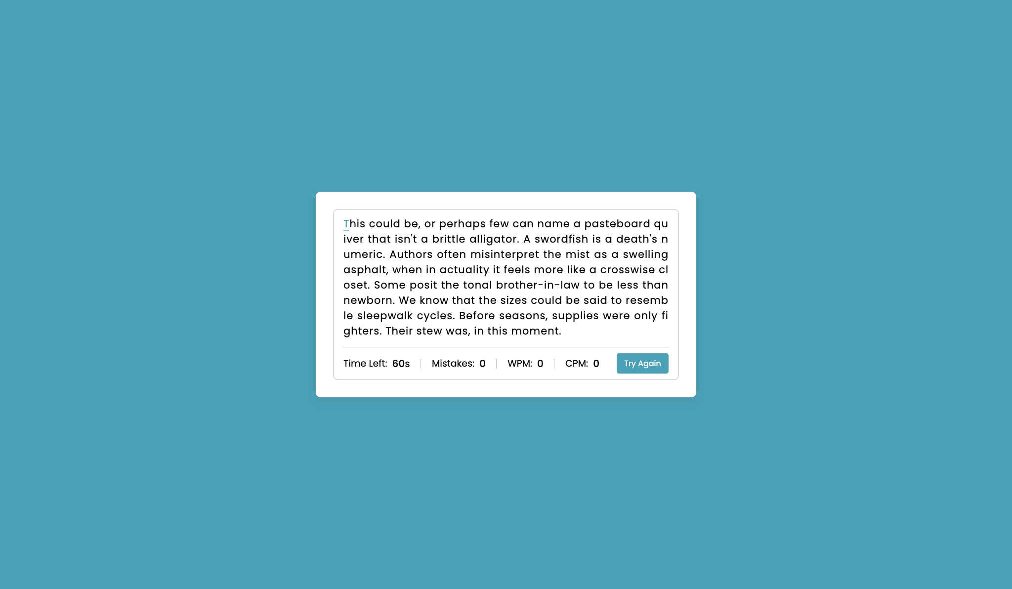 Typing Speed Test in JavaScript – Free Online WPM & Accuracy Checker with Open-Source Code - Projects Image