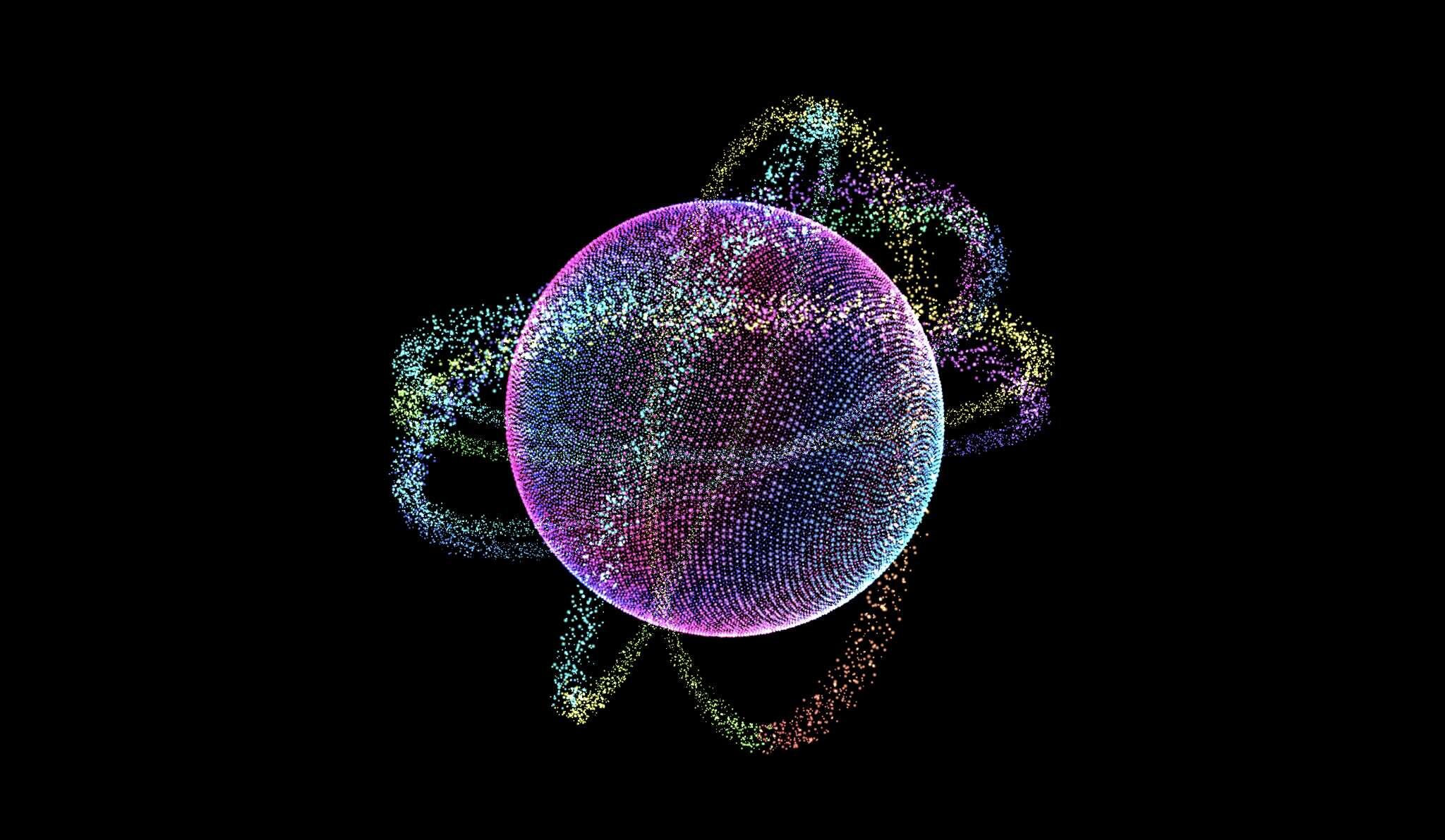 WebGL Particle Sphere and Orbits - Projects Image